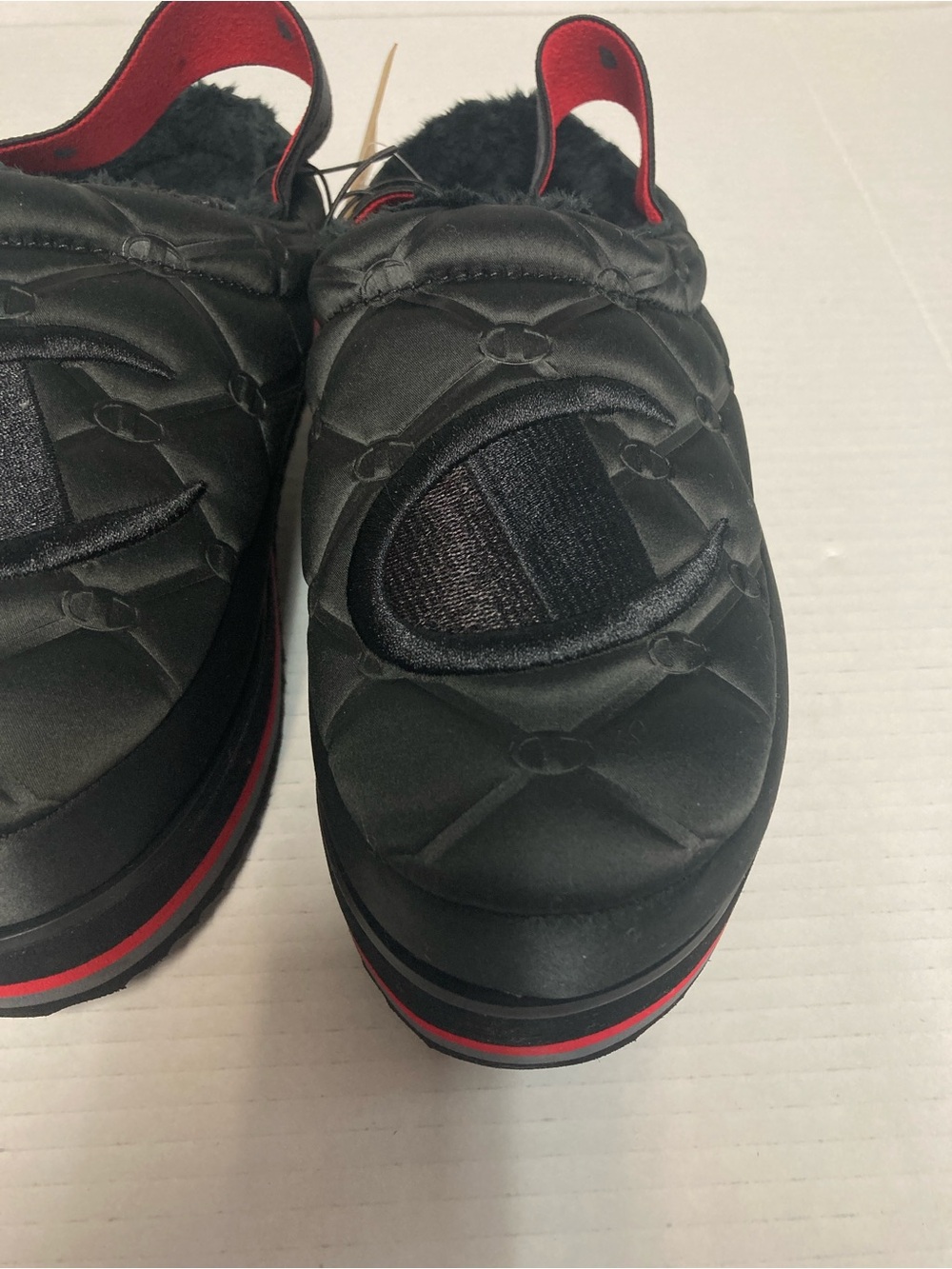 Champion Hot Stuff Platform Slippers Women’s Size 7 Lux Black Slingback - Picture 3 of 13